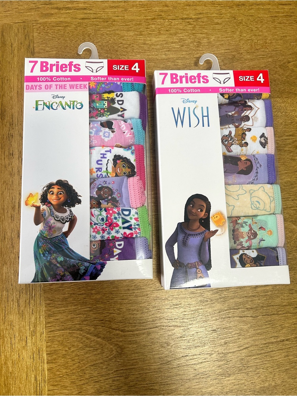 Disney Girls 7-Pack Briefs - Pastel Pink, Purple, Aqua & White  
2pk/7pr each bx